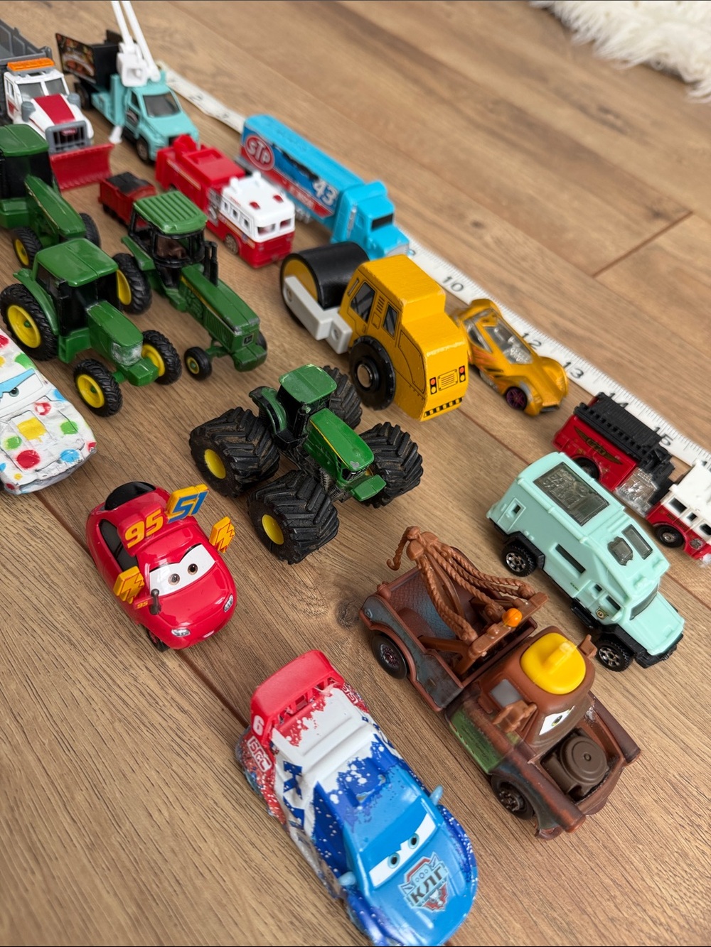 Set of assorted small toy vehicles